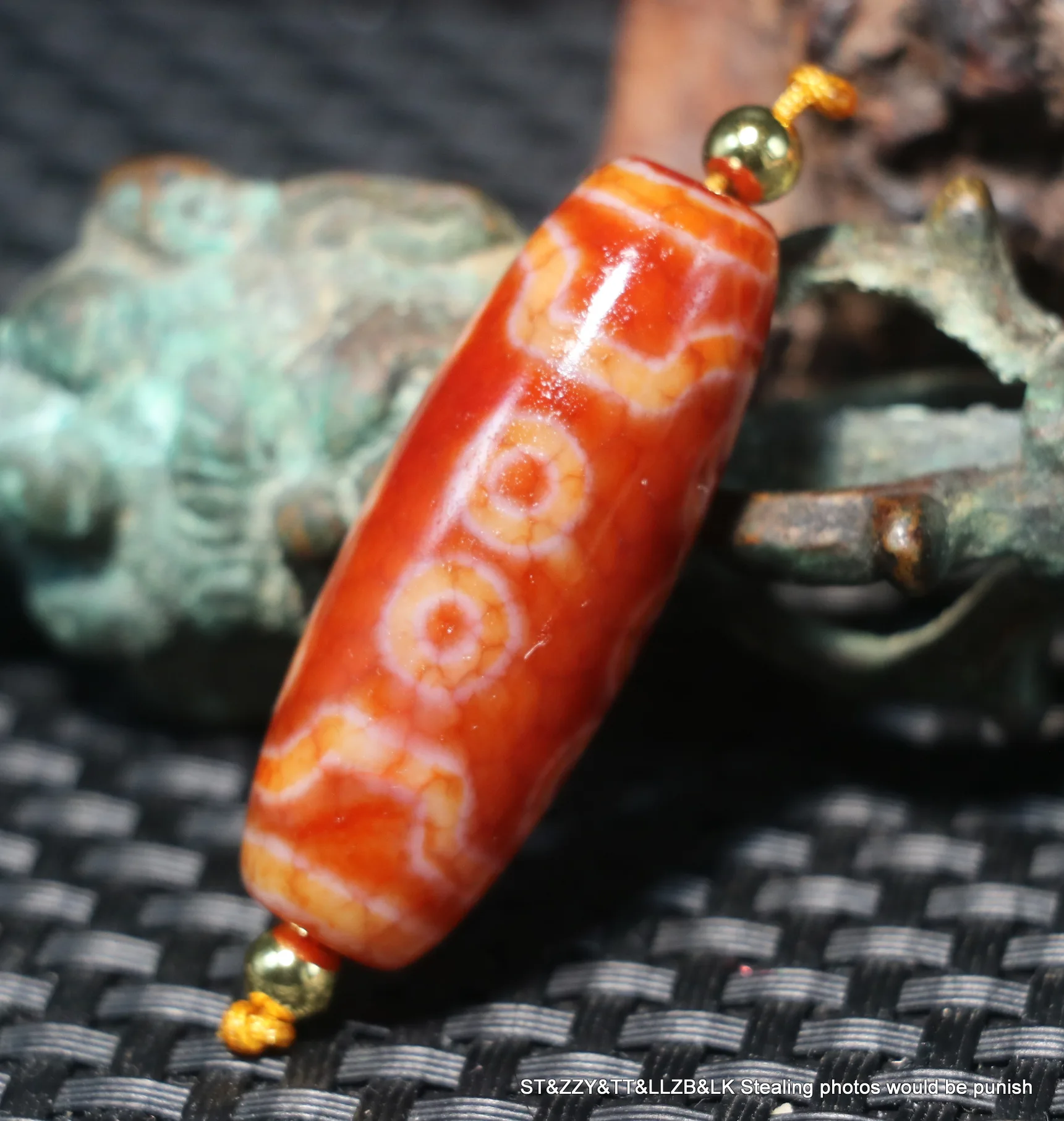 AL Treasure Energy Power Tibetan Old Agate Red Color 10 Eyed Perfect Symbol dZi Bead Amulet Timestown Gem Jewelry UPD21Asw