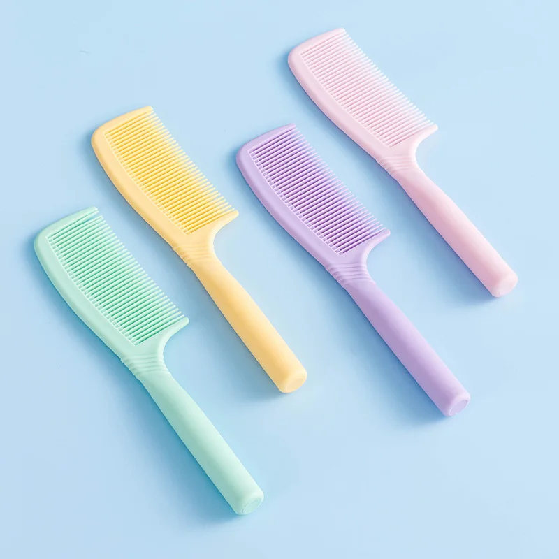 Handheld Hairbrush Wide Tooth Comb Plastic Flat Comb Hair Scalp Massage Smoothing Comb Detangle Hairdressing Styling Tool