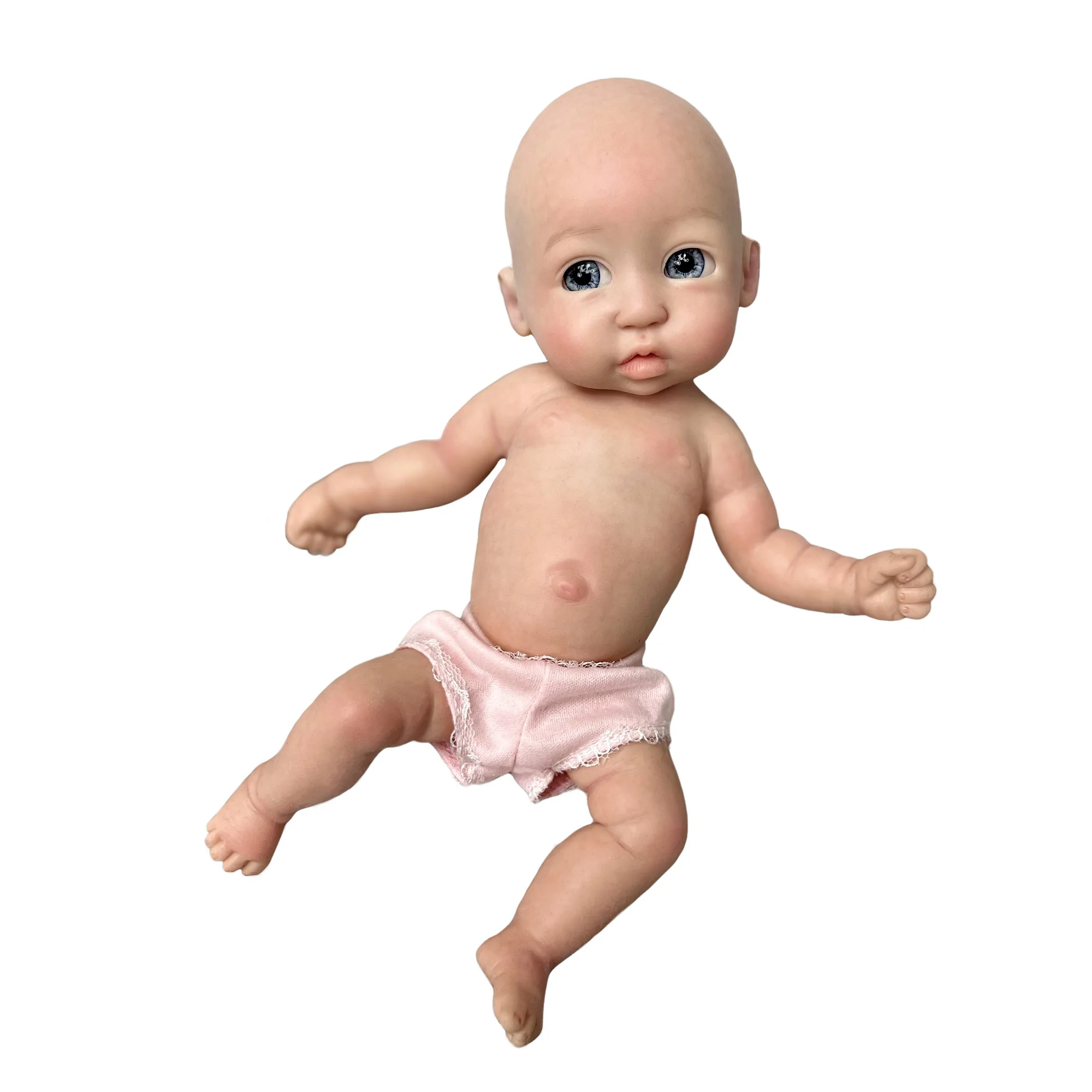 28cm Mini Full Body Solid Silicone Reborn Dolls Handmade Lifelike Painted Bebê Reborn De Silicone Sólido Molinho