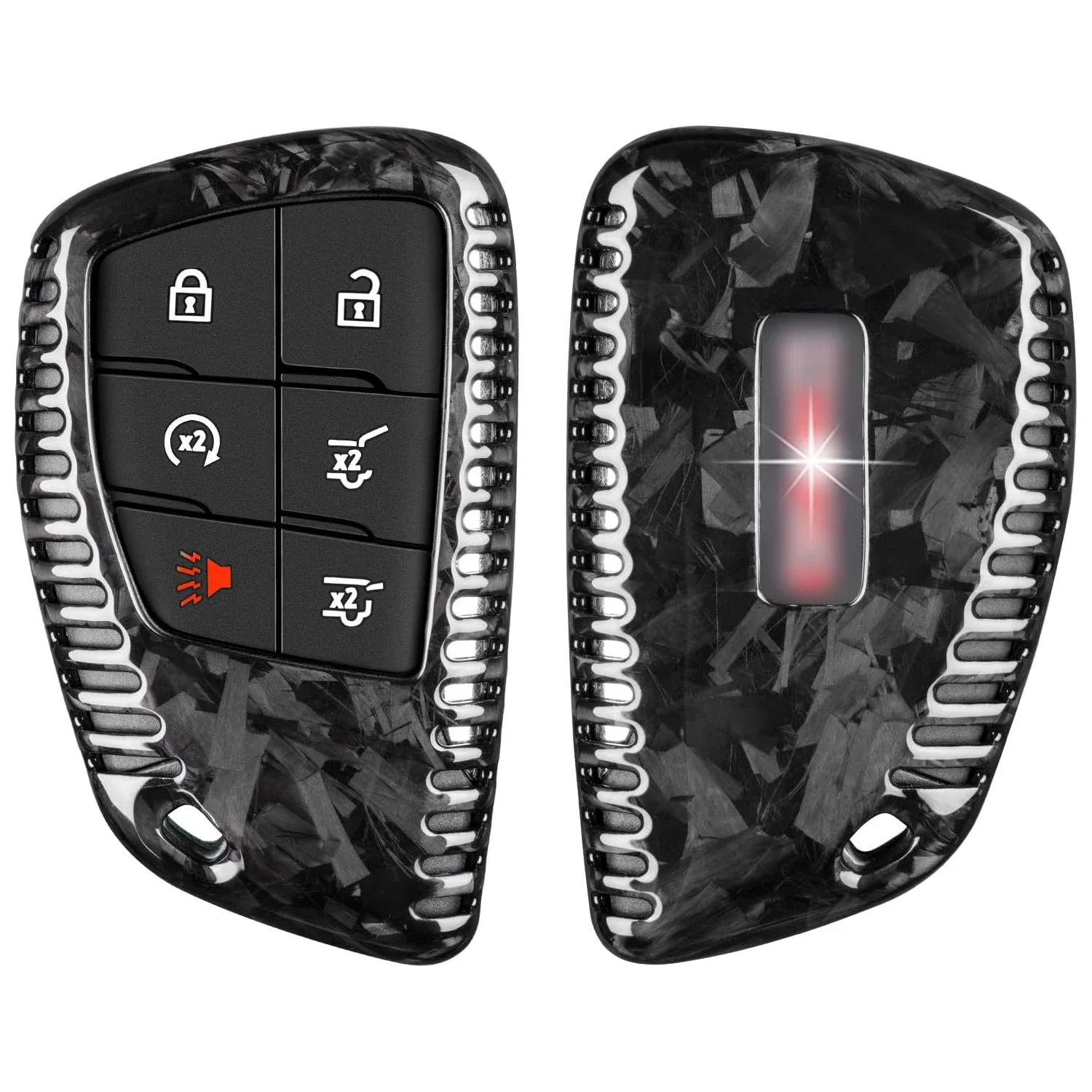 

Forged Carbon Fiber Key Cover For Chevrolet & GMC Sierra Yukon Canyon Denali Chevy Silverado Suburban Tahoe 2025 Key Shell Case