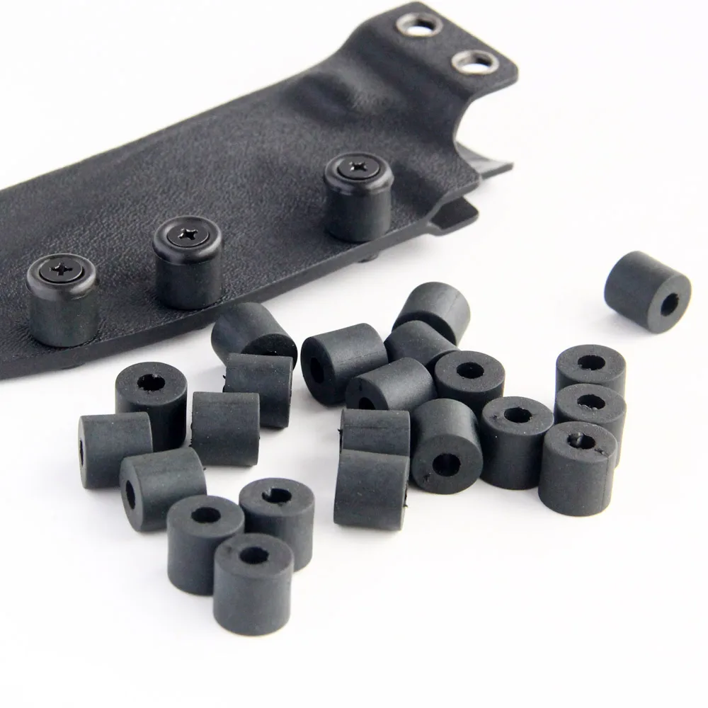 50pcs 11mm Thick Multi Purpose Rubber Washer  Black Nylon Round DIY Sheath Holster Spacers