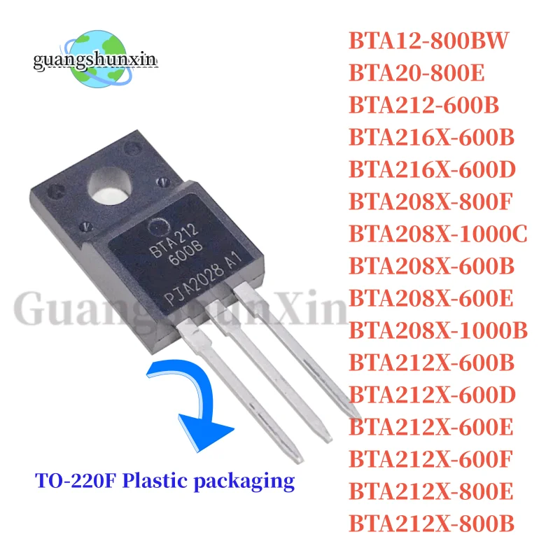 

BTA12-800BW BTA20-800E BTA212-600B BTA216X-600D BTA208X-800F 1000C 600E 1000B BTA212X-600F 800B Plastic encapsulated thyristor