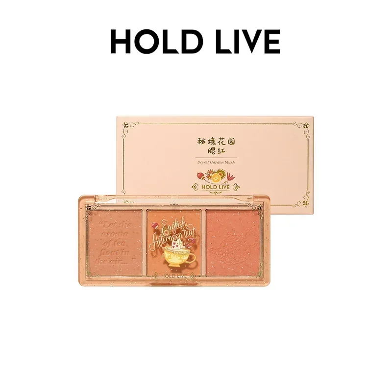 HOLD LIVE Blush Palette 3 Colors Matte Natural Pearlized Glitter Long-lasting Waterproof Female Cute Makeup Rare Beauty Cosmetic