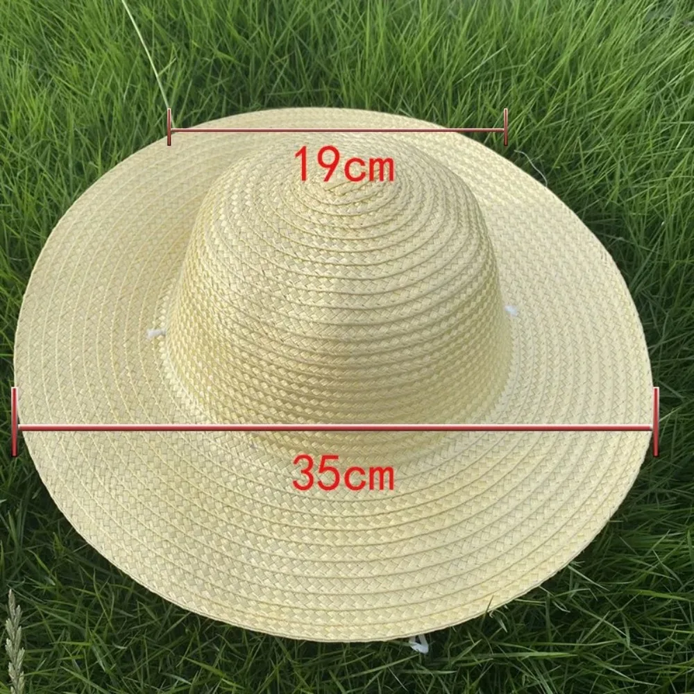 

Simple Wide Brim Straw Hats Large With Windproof Rope UV Protection Cap Sun Hat Women Men