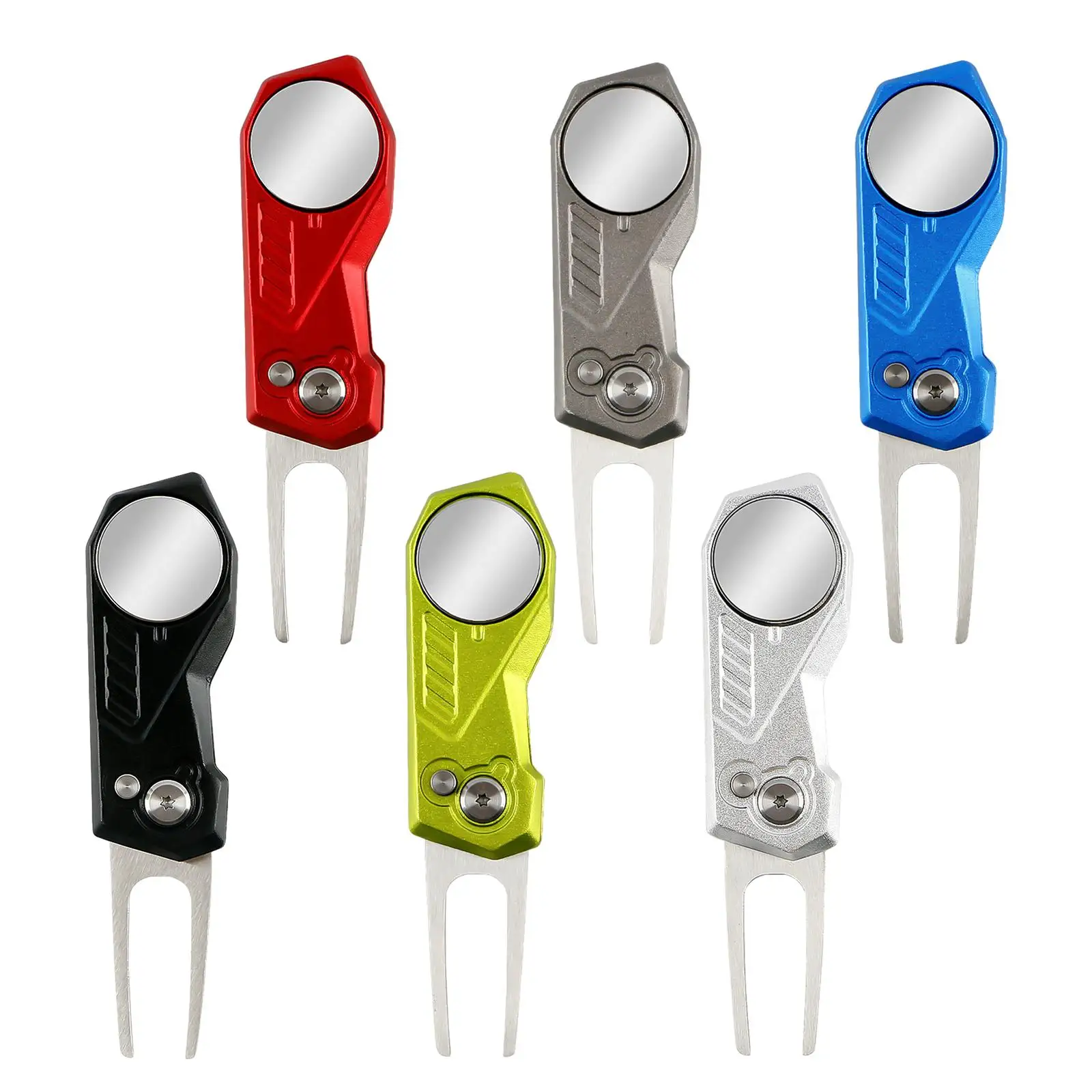 

Golf Divot Tool Durable Foldable Replacement Stainless Steel Green Fork