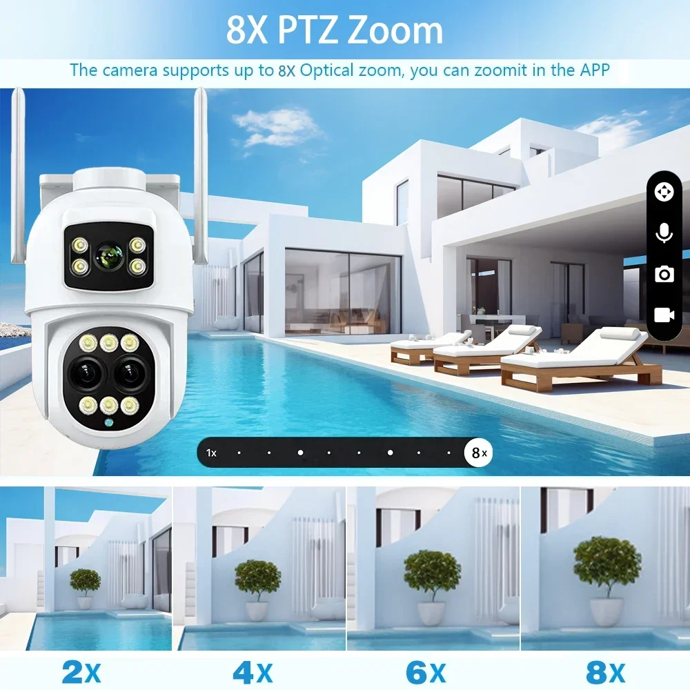 9MP ثلاثة عدسة 8X التكبير واي فاي PTZ XMEYE 10CH POE NVR نظام المراقبة تتبع السيارات CCTV كاميرا الأمن طقم مراقبة الفيديو