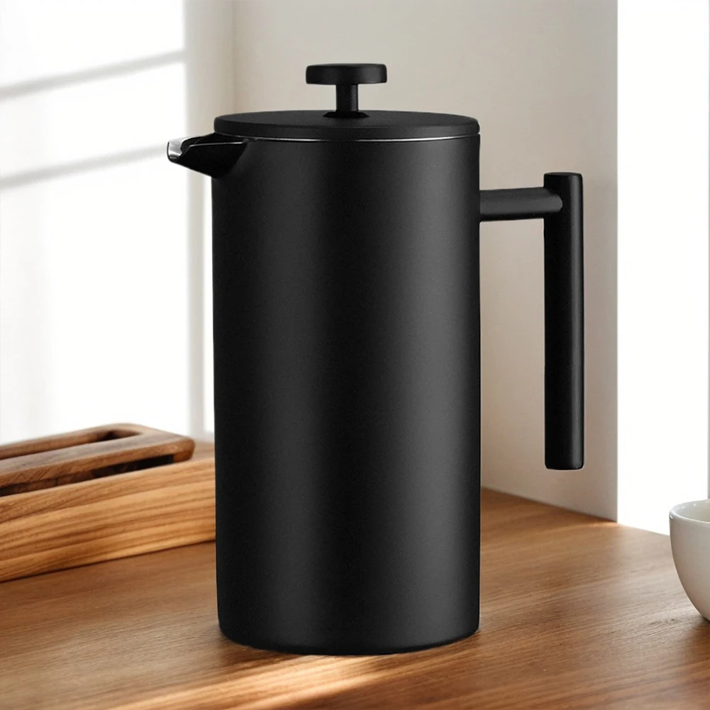 

Stainless Steel Double Wall Insulation Coffee Press 1000ml Tea Brewer Easy Press Double Walled Large Coffee Press with 3 Filters