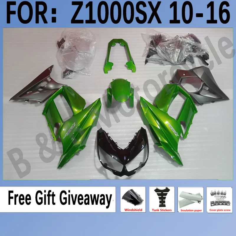 

Motorcycle Injection mold Fairings For Z1000SX 2010 - 2016 Z1000SX 10 11 12 13 14 15 16 ABS Plastic Bodywork fairing green Black