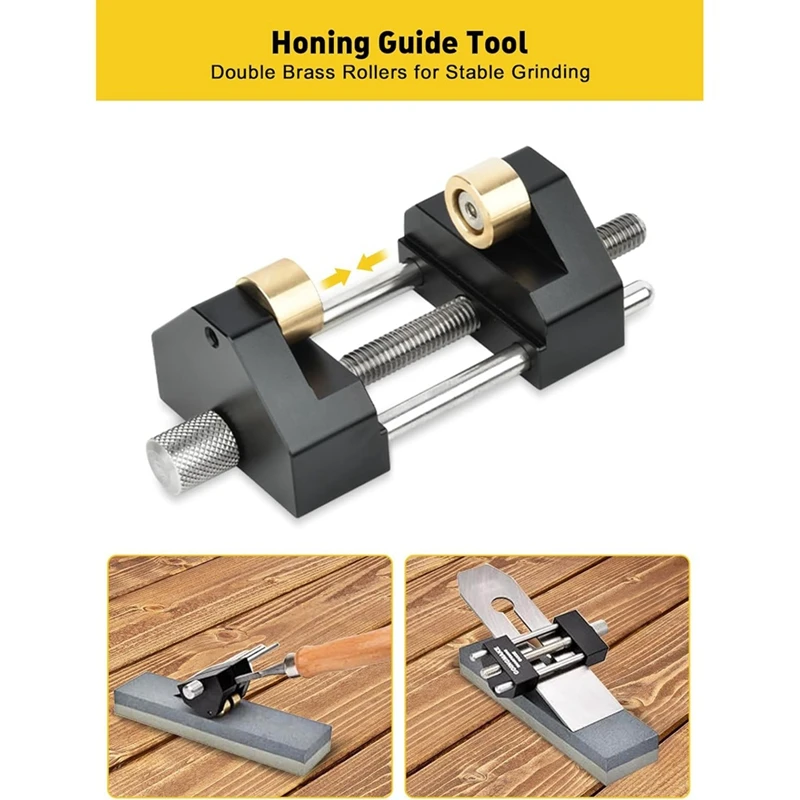 Woodworking Honing Guide Tools Chisel & Plane Blade Sharpening Kit Honing Guide,Angle Fixture, And Angle Gauge Easy To Use