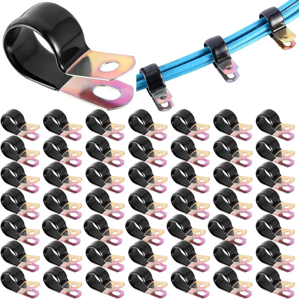 Accessories Galvanized Steel Wire Clamps Universal Durable Cable Clamps Rubber Cushioned Hose Clamp