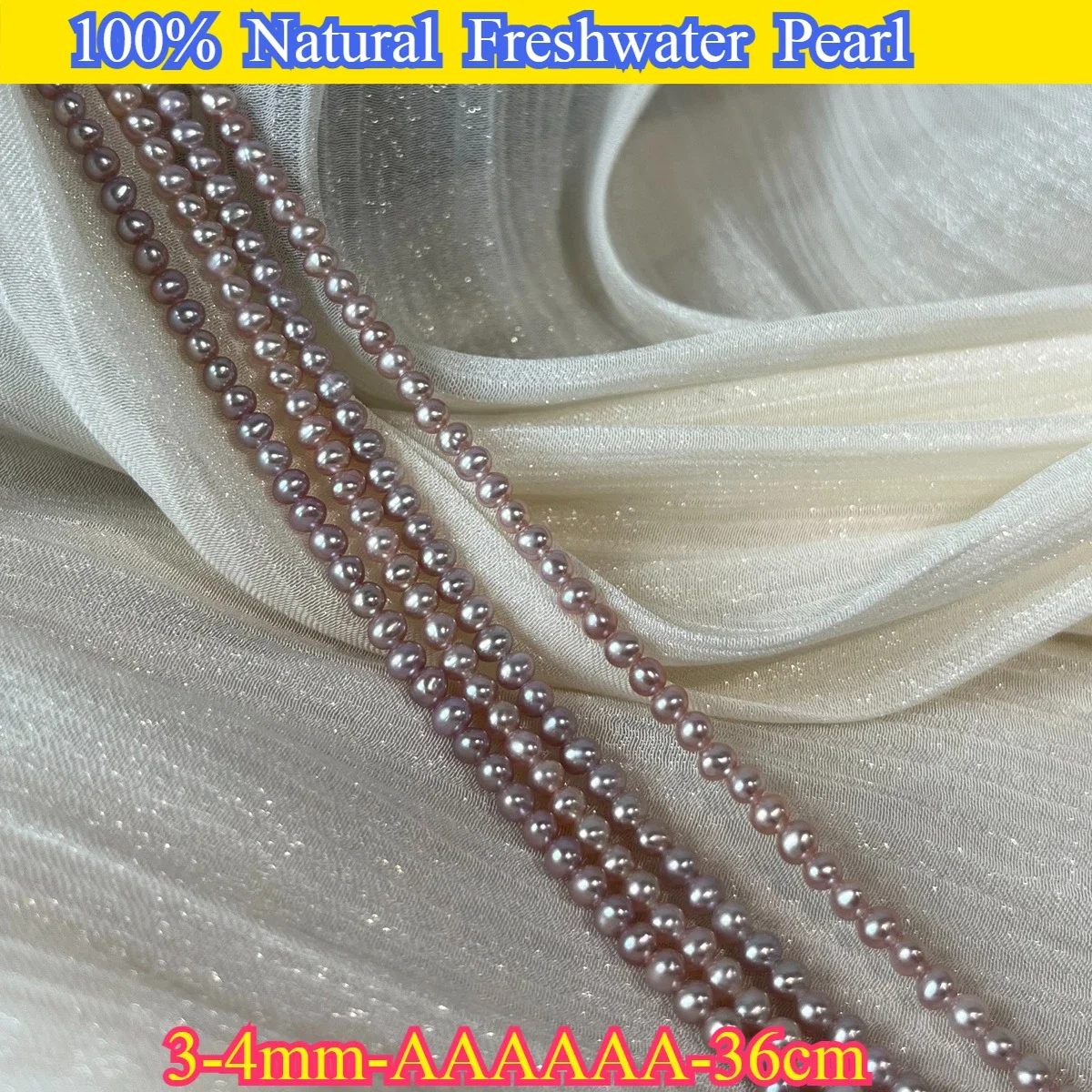 Wholesale AAAAAA Grade 3-4mm Purple Glowing Freshwater round Pearl Beads Bulk Pack for Jewelry Making - Bracelets Necklaces Wedd