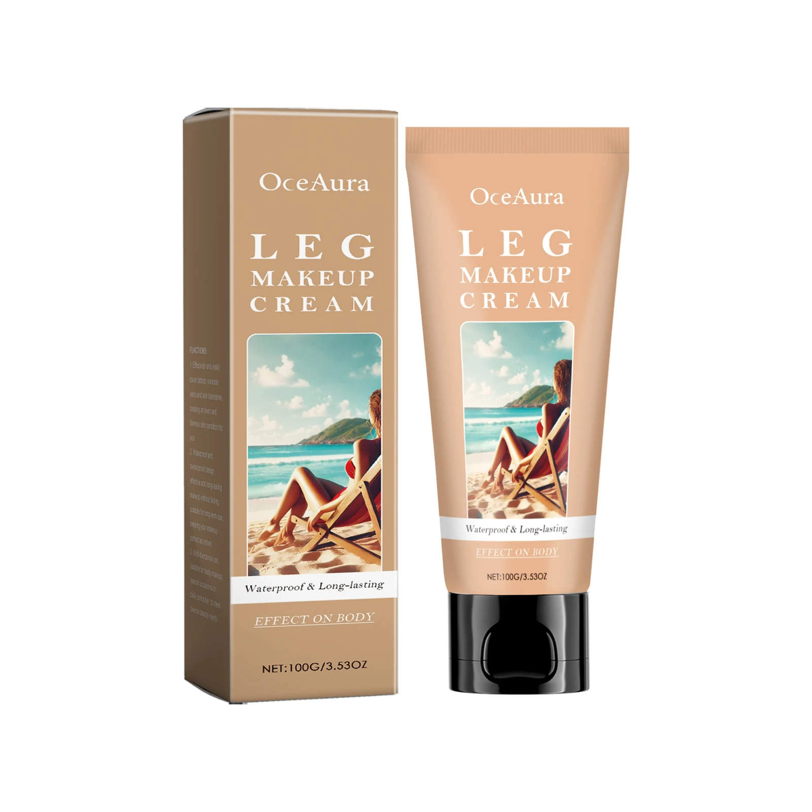 

Leg Makeup Cream - 100g Waterproof Body Foundation for Legs & Body - Long-Lasting Coverage for Varicose Veins, Scars & Blemishe