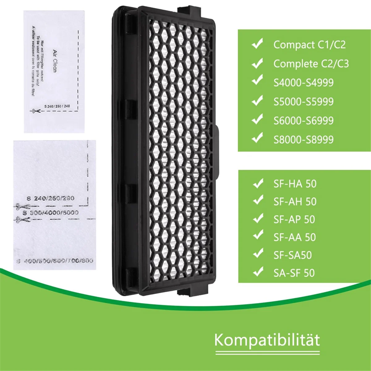 مجموعات من المرشحات البديلة للمكنسة الكهربائية Miele Compact C1 & C2، كاملة C2 وC3، S8340، مرشحات HEPA