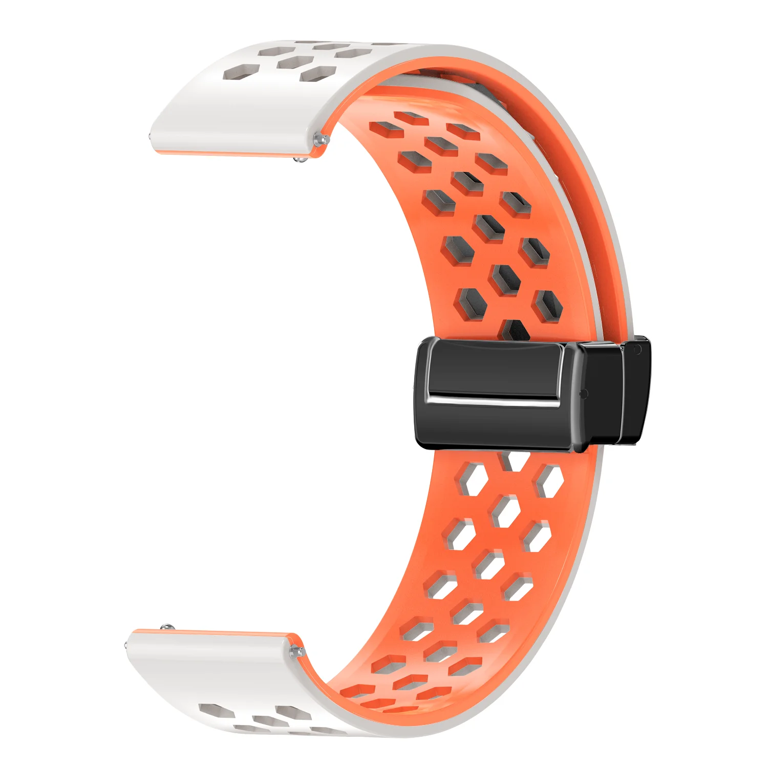 12 مللي متر 16 مللي متر 18 مللي متر 20 مللي متر 22 مللي متر سيليكون تنفس حزام (استيك) ساعة مع ثقوب سداسية المغناطيسي مشبك حزام ساعة اليد اكسسوارات الذكية