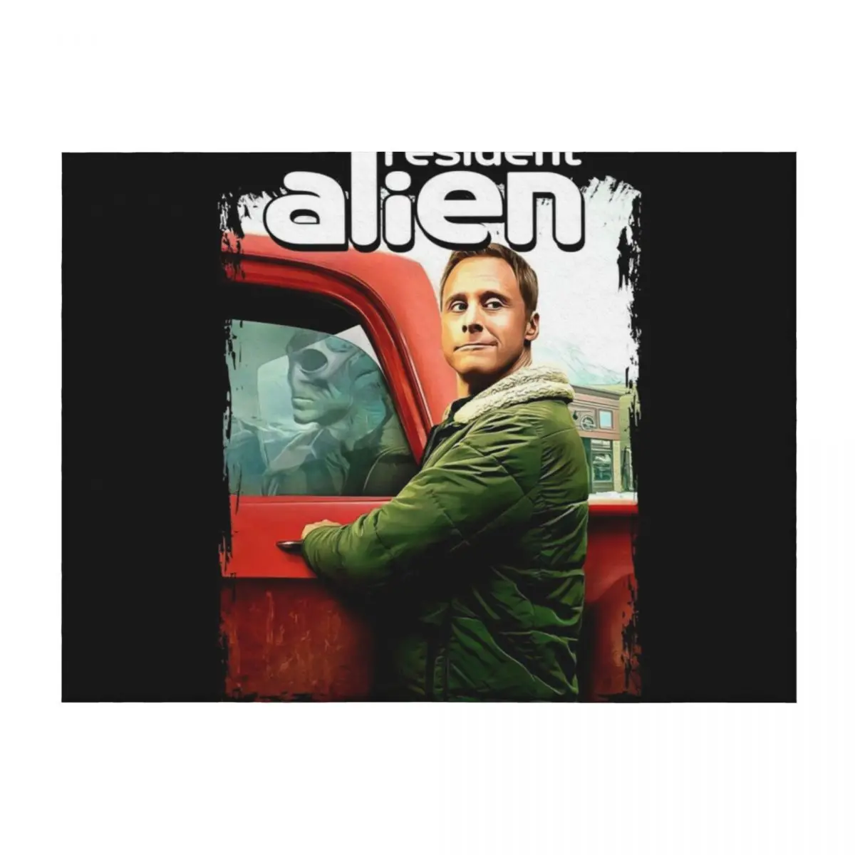 

Resident Alien Series Art Perfect Xmas Gift Fan Throw Blanket Bed linens Cute Plaid Furry Decorative Beds Blankets