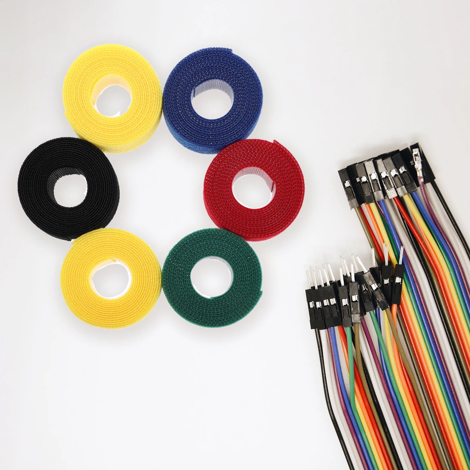 

6 Rolls Reusable Cable Straps Wire Ties Hook Loop Fastening ganizer Home Office Gaming Cables Cord Management Solution