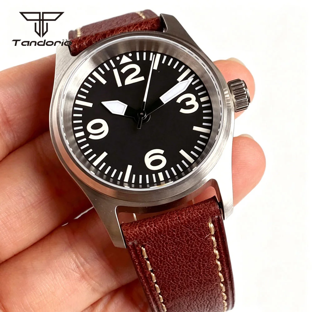 Tandorio Diving 36mm Pilot Aviator Watch NH35/Miyota 8215/Asia2824 Automatic Sapphire Crystal Wristwatch for Men Butterfly Clasp