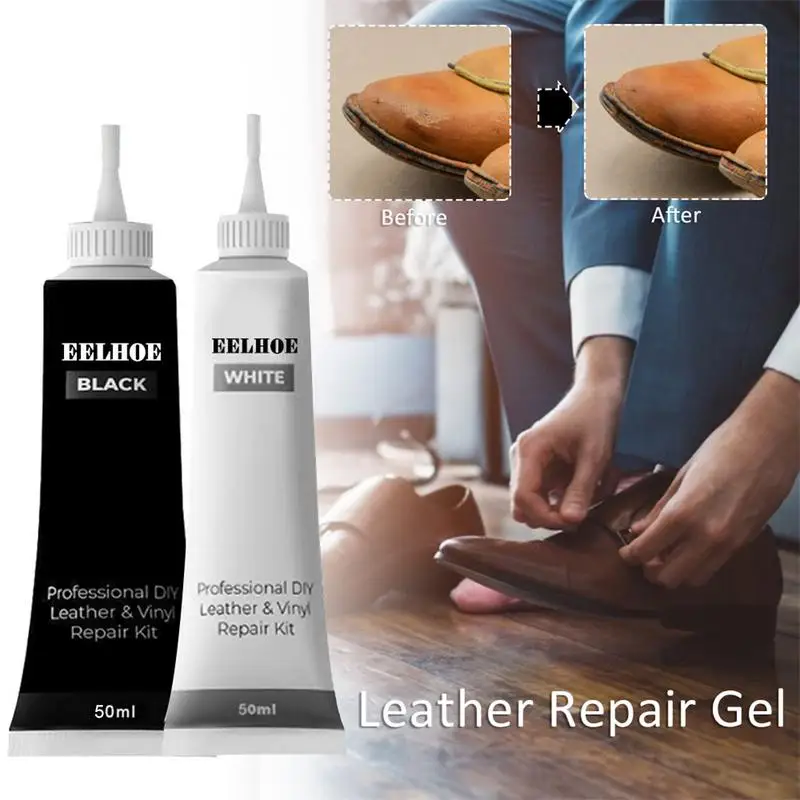 1Pcs White/Black Leather Repair Gel For Jacket And Shoes Leather Filler Leather Paint Leather Scratch Repair Refurbishing Cream