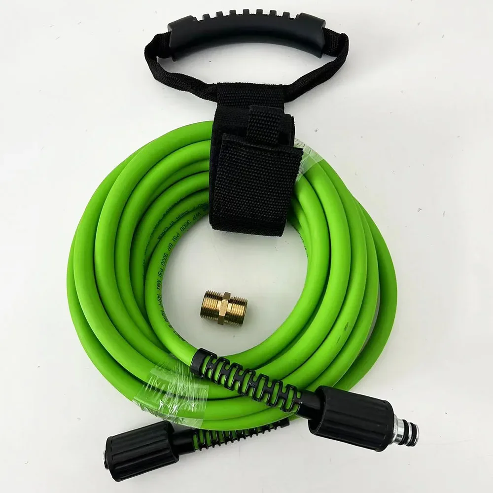 Super Flexible Pressure Washer Hose Cord Pipe 3600 PSI Kink Resistant High Pressure Hose M22 -14&15 Adapter Extension Hose