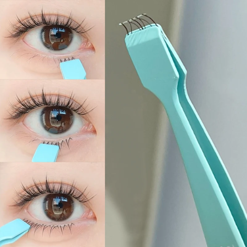 Pinzette per ciglia Pinzette ad alta precisione per clip per ciglia Applicazione precisa per grappolo individuale Pinzette per ciglia Strumento per il trucco