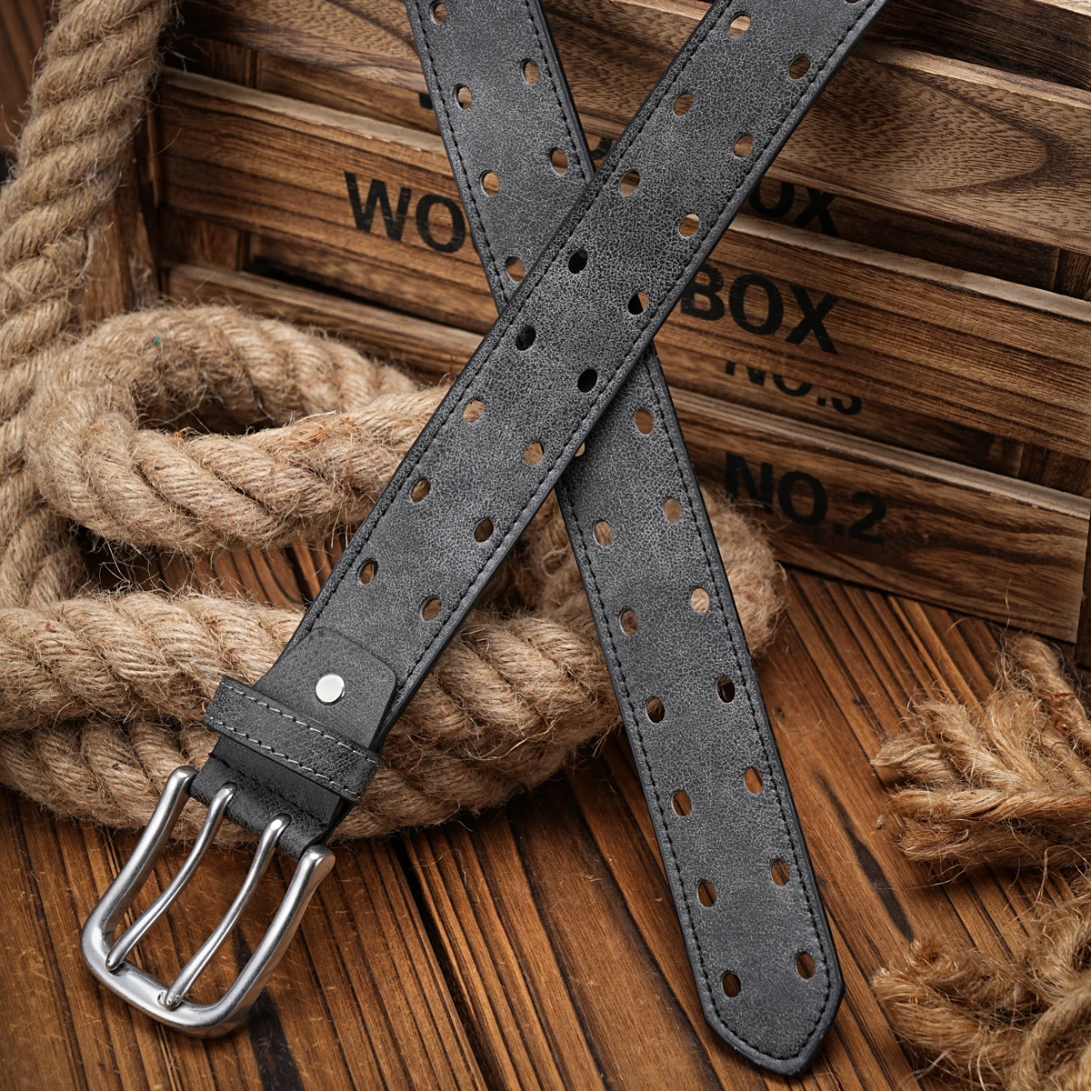 Ein lässiger Retro-Gürtel im Western-Stil für Herren und Damen! PU-Ledergürtel mit Metallschnalle, geeignet für den täglichen Arbeitsgebrauch – Detail 8