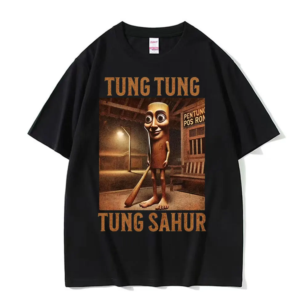 

Tung Tung Tung Sahur Funny Baseball Bat Meme T-shirts Men's Clothing Vintage Humor Style T-shirt Unisex Cotton Oversized T Shirt