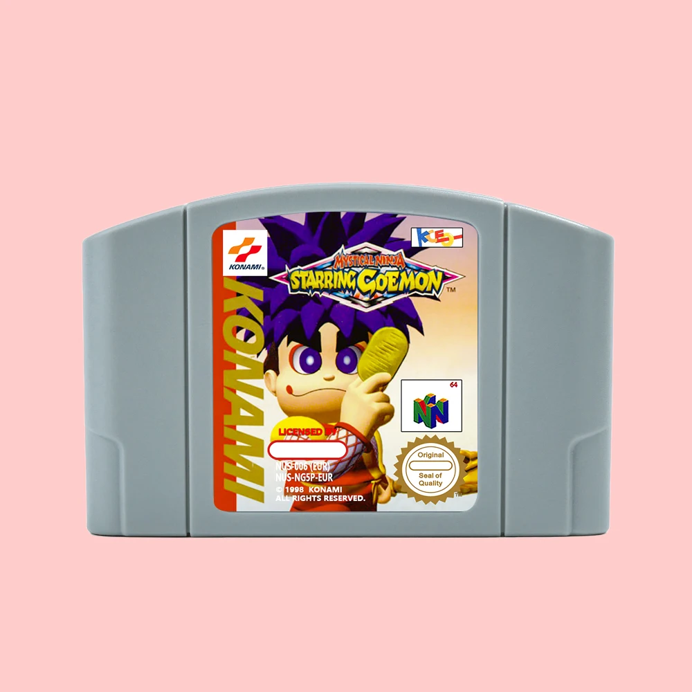 Mystical Ninja - Starring Goemon Game Cartridge for 64 Bit NTSC USA PAL EUR Consoles N64 Game Card