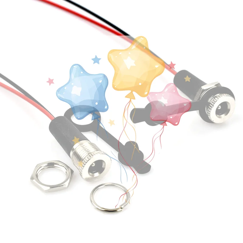5A IP68 waterproof 5.5 x 2.1MM 5521/5525 DC Power Socket Female Jack Panel Mount Solder Connector Adapter With Nut Snap