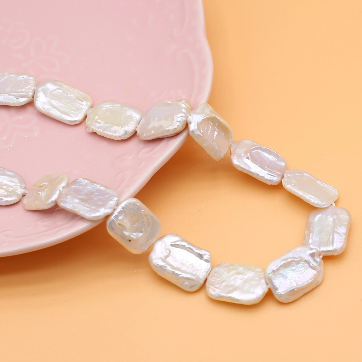 100% Natural Freshwater Pearls Baroque Rectangular Beads High Quality Jewelry Making DIY Bead Accessories 15-22mm