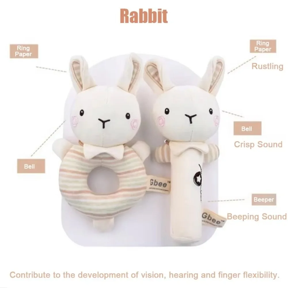 Nette Cartoon Tiere Baby Hand Shaker Plüsch Kind Pädagogische Handbells Neugeborenen Komfort Spielzeug Weiche Baby Komfort Spielzeug Infant Rassel
