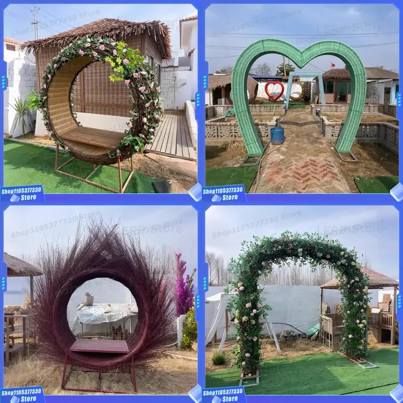 Creative Rattan Hanging Chair Bali Bird Nest Outdoor Photo Swing Scenic Prop for Cultural Tourism Shooting Decorative Hanging