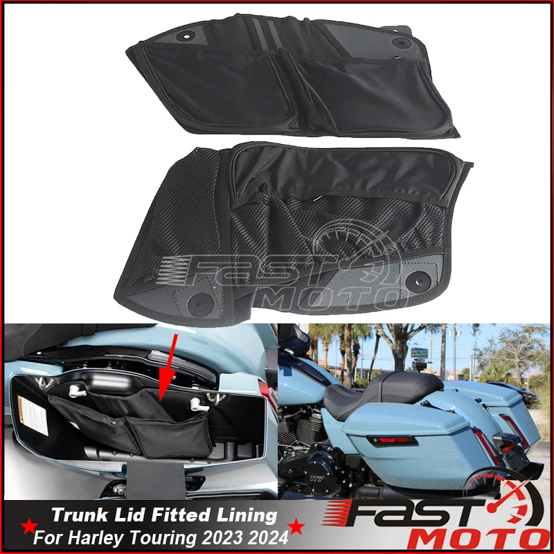 Trunk Lid Fitted Lining Organizer Storage Bag Pocket Saddlebag Line For Harley CVO Road Glide ST FLTRXSTSE FLTRXSE FLTRX FLHX