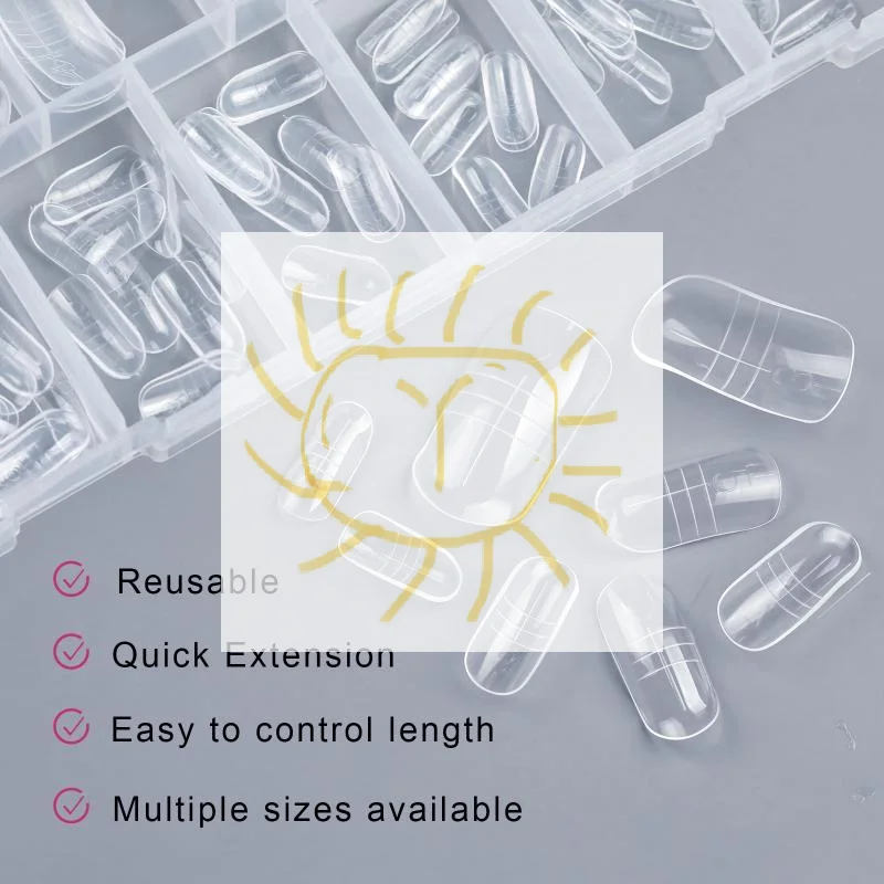 150PCS/Box Toenails Foot Armor Mold15 Size Polyethylene Gel Toenails Extension Reusable Full Cover Mold For Acrylic Toenails