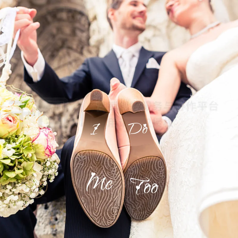 I Do Me Too Wedding Shoe Decal , Cute Vinyl Creative Novelty Shoe Stickers for Wedding Accessories