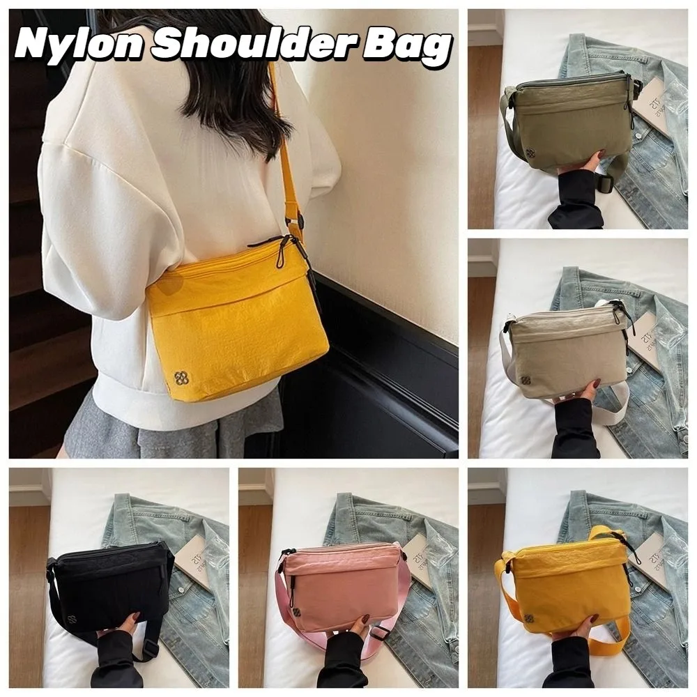 

Portable Sports Nylon Shoulder Bag Solid Color Casual Casual Crossbody Bag Korean Style Coin Pouch Mobile Phone Pack Male