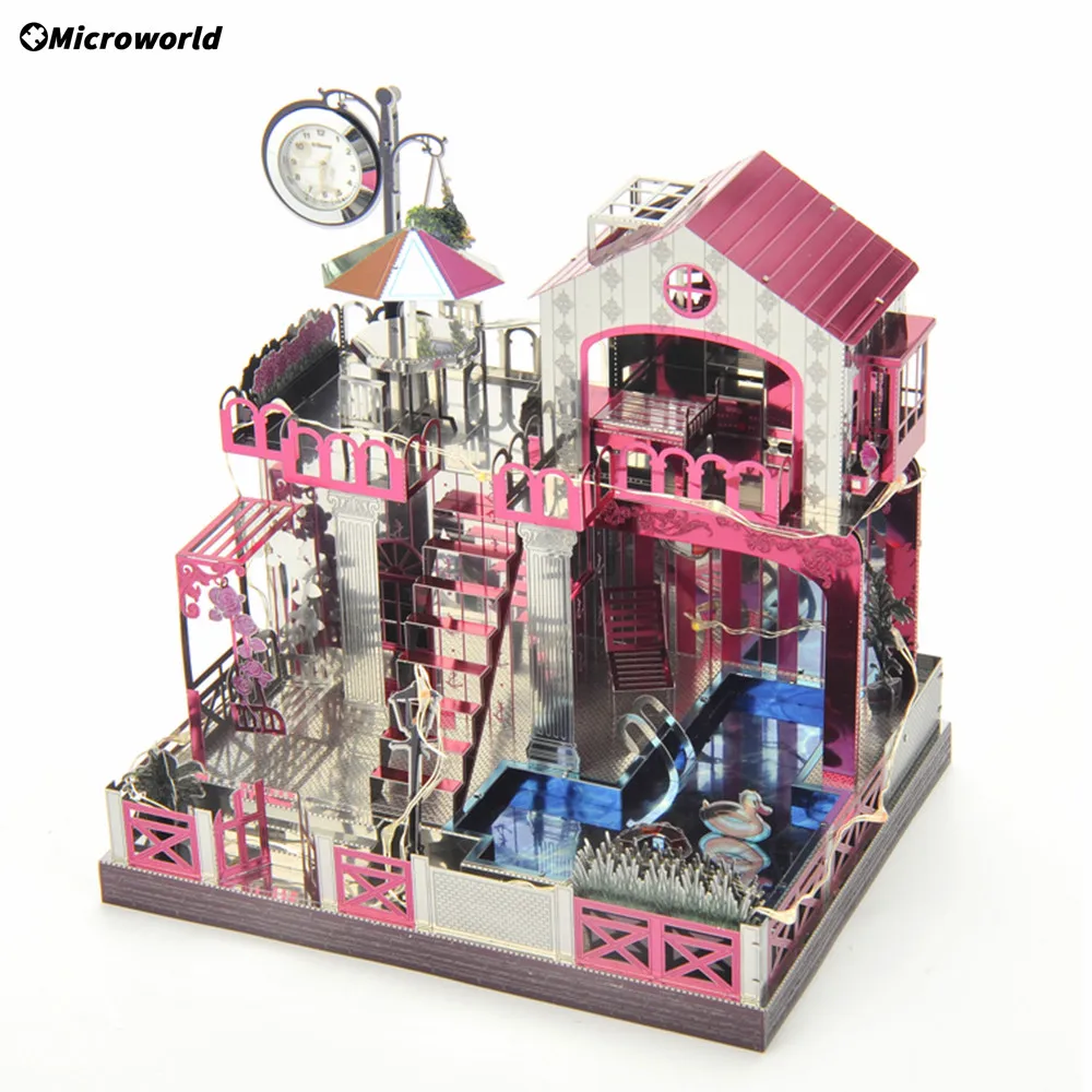 Microworld 3D Metal Puzzle Love Theme Music Box Model Kits DIY Jigsaw Desktop Decoration Toys Christmas Gifts For Girls Princess