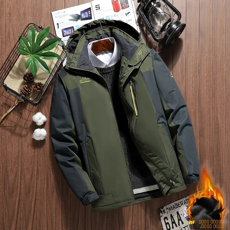 

Thickened Fleece Winter Outdoor Mountain Climbing Waterproof Youth Jacket Warm Windproof Traveling Hiking Coat Standard Fit Z...