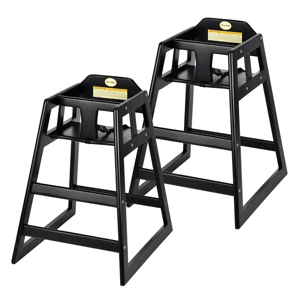 

Wooden High Chairs for Babies and Toddlers with Safety Strap, Commercial Grade Restaurant High Chair, Durable Wood Space Saver