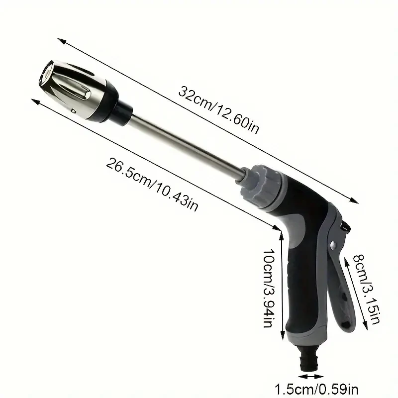 Integrated High-Pressure Water Gun, Long Handled Garden Hose Nozzle, Used For Car Washing, Cleaning, And RV Care Water Gun