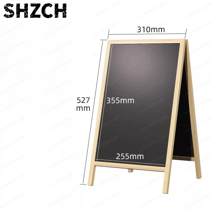Floor standing handwritten black Panmunjom floor out-of-home advertising display sign restaurant milk tea shop coffee shop menu