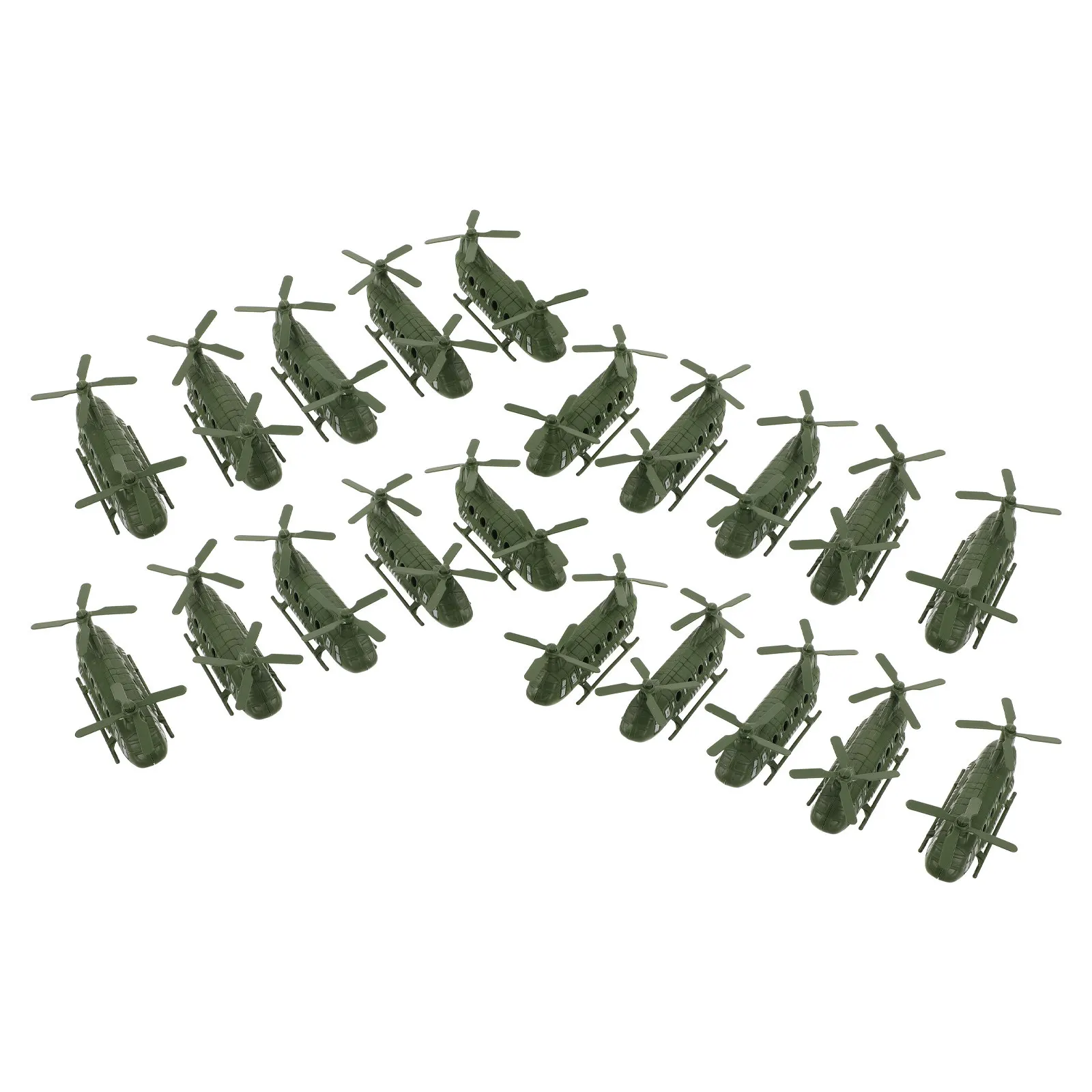 20 stuks helikopter militaire vliegtuigen voor kinderen realistisch plastic vliegtuig met dubbele motor - zandtafel display decor voor slaapkamer