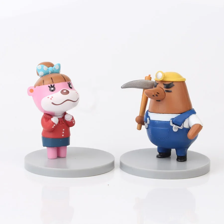 Personagens de cruzamento de animais PVC Action Figure, Brinquedos, Retrato, Isabelle, Tom, Nook, Lisa, Modelo de coleção, Bonecas para Presente, 4 peças