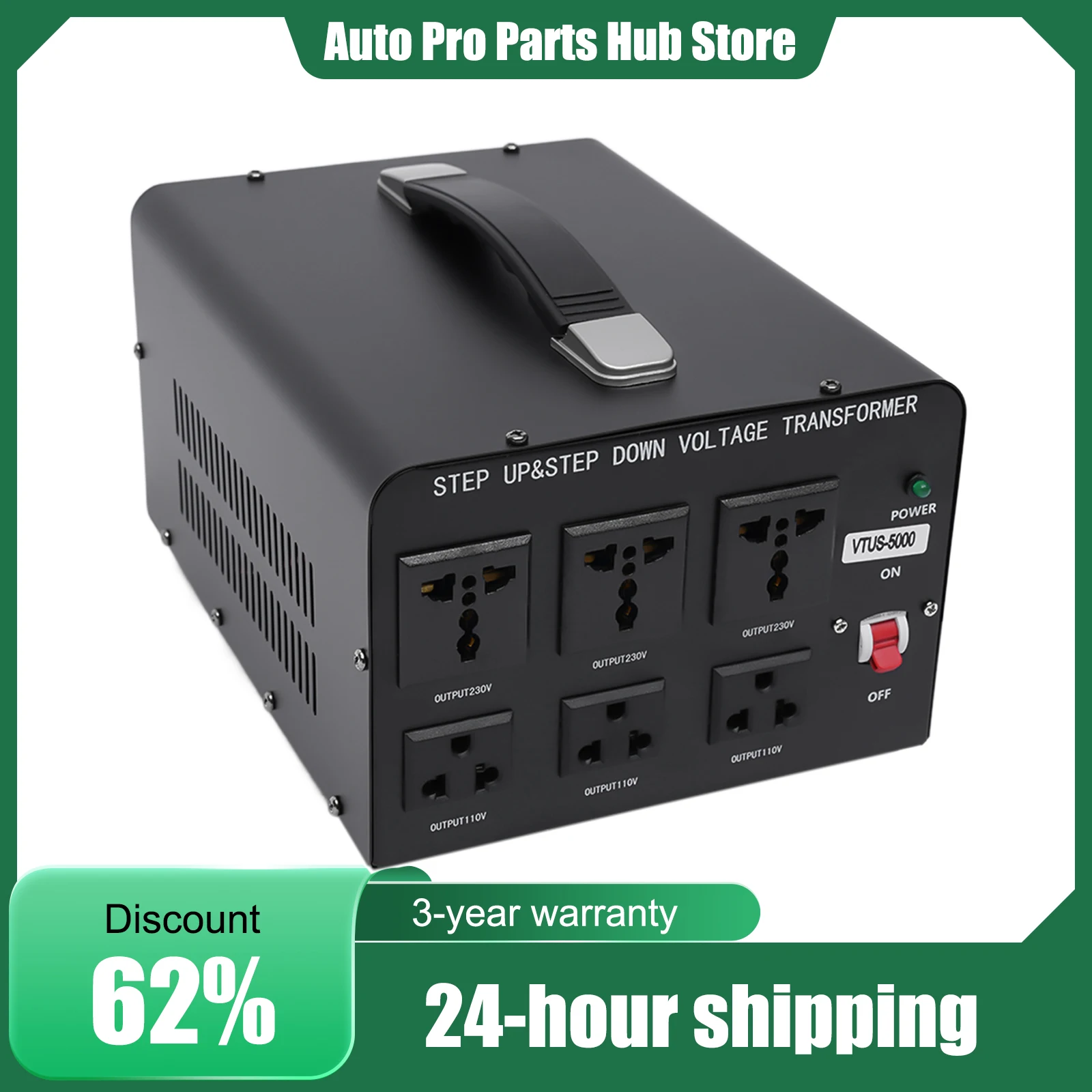 محول جهد كهربي، محول جهد كهربي من أعلى/لأسفل 220 فولت إلى 110 فولت، 5000 وات، شديد التحمل