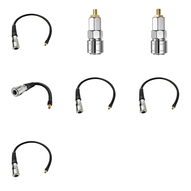 H7BD Garage Tire Inflation Coupler Adapter with Metal Air Chuck and Threaded End for Inflator Service and Daily Care