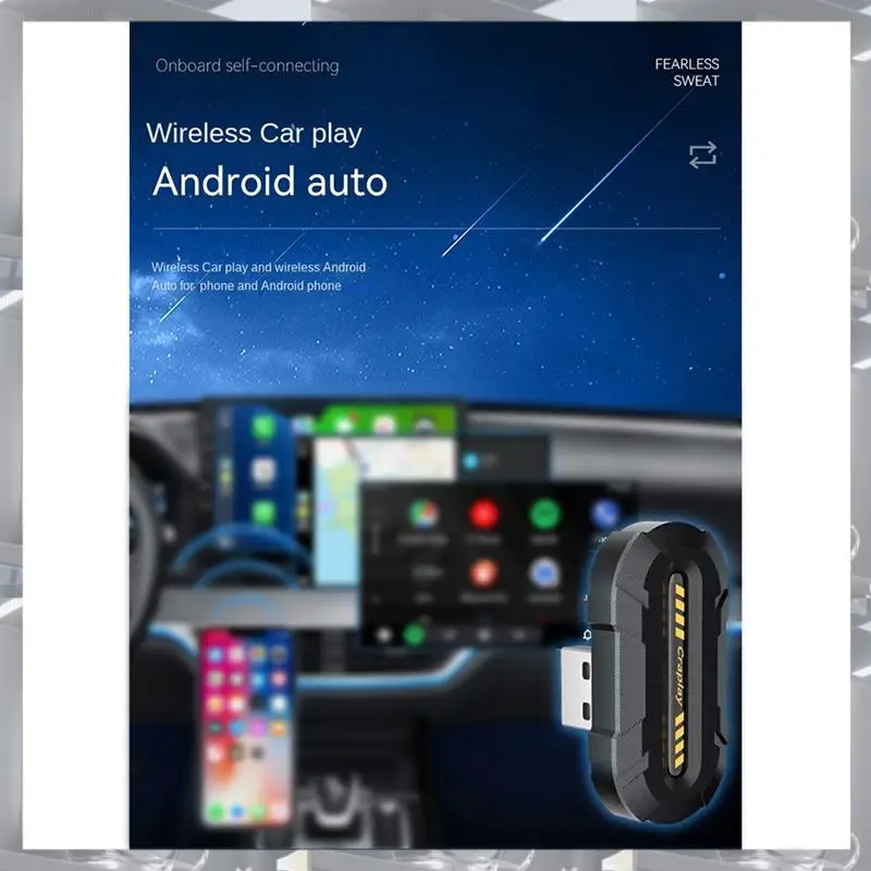 

Hot Selling-USB 2 In 1 Wireless Carplay Android Adapter Wireless Adapter Car Adapter Wired Convert To Android Auto Wireless Box,