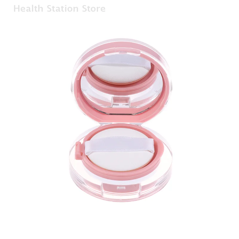 ピンクミニエアクッションファンデーション DIY ボックス空のパフボックスミラー付き BB クリーム化粧品容器化粧ケーススキンケア