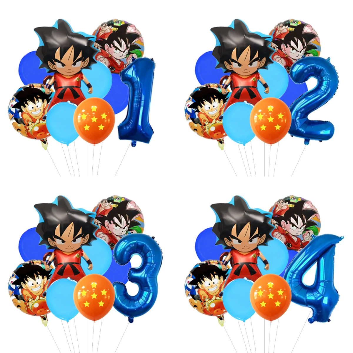 Globos de aluminio súper grandes de Dragon Ball con juego de globos de látex para decoración de fiestas de cumpleaños, globos para fiestas temáticas