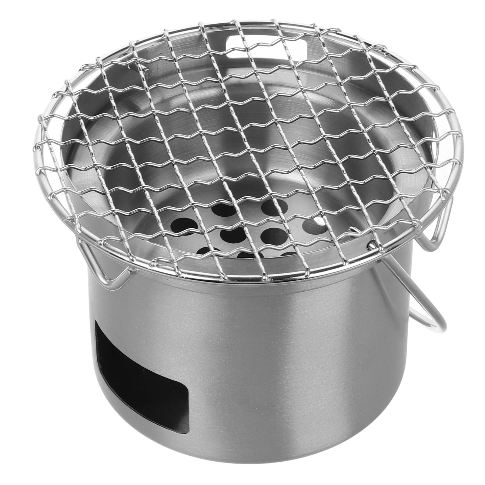

3pcs Stainless Steel BBQ Grill Portable Camping Stove Charcoal Barbecue Tool Compact For Outdoor Indoor Use Backpacking