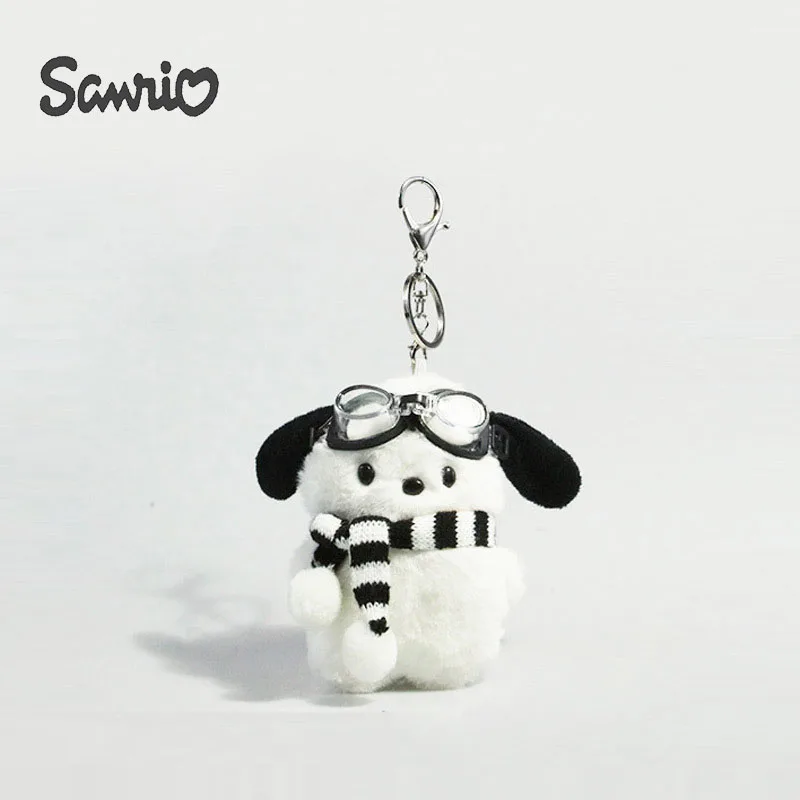 Sanrio Plush Toys Doll Keychain Kawaii Pochacco Anime Pendant Keyring Cute Children Toy Plushie Keychains Girls Birthday Gifts