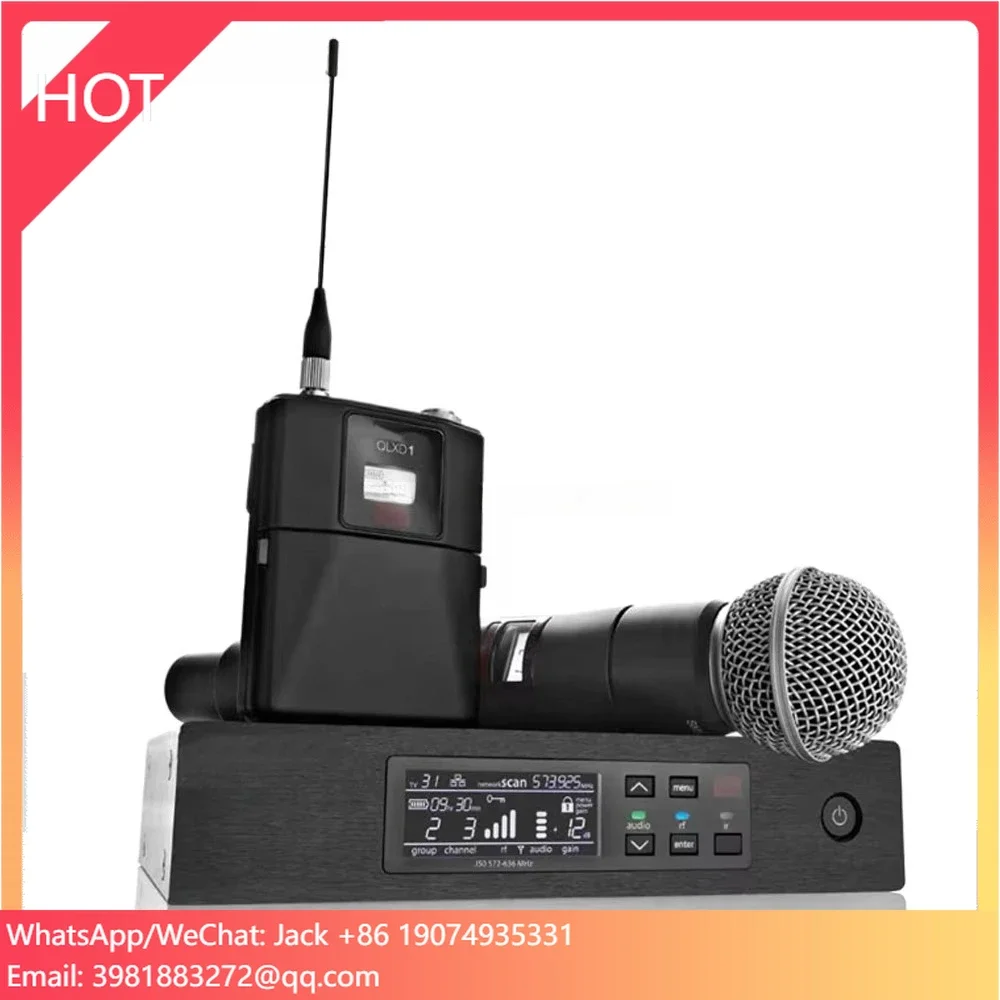 QLXD1 Lavalier وسماعة الرأس QLXD4 أنظمة الميكروفون اللاسلكي UHF تردد قابل للتعديل ميكروفون لاسلكي 626-668 ميجا هرتز
